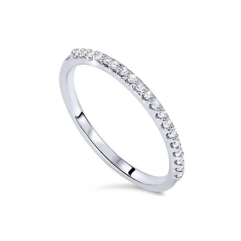 Pompeii3 Diamond Wedding Ring Band Classic 14k White Gold Engagement Anniversary Ring, 2 of 5