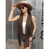 Whizmax Women's Fringe Vest 70s Hippie Faux Suede Rivets Sleeveless Costume Fringe Jacket - 3 of 4
