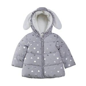 Rokka&Rolla Infant Toddler Girls' Fleece Puffer Jacket-Baby Warm Winter Coat - 1 of 4