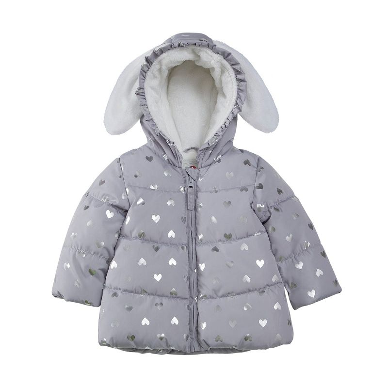 Rokka&Rolla Infant Toddler Girls' Fleece Puffer Jacket-Baby Warm Winter Coat, 1 of 10