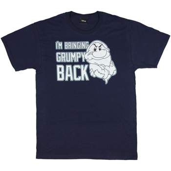 Disney I'm Bringing Grumpy Back Seven Dwarf Snow White Navy Cotton T-shirt Adult