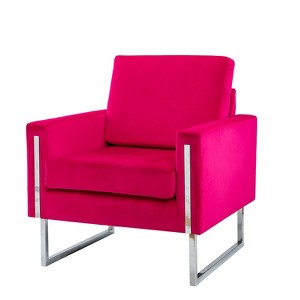 Idmon Modern Tufted Wooden velvet Club Chair with Metal Legs for Bedroom and Living Room | ARTFUL LIVING DESIGN - 1 of 4