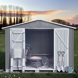 GDFStudio Calvin Modern Metal 10ftx8ft Outdoor Storage Sheds - 1 of 4