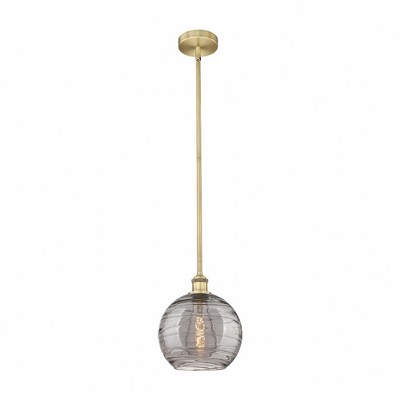 Athens Deco Swirl - 1 Light Stem Hung Mini Pendant In Industrial Style-11.13 Inches Tall and 10 Inches Wide