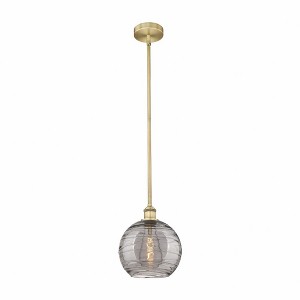 Athens Deco Swirl - 1 Light Stem Hung Mini Pendant In Industrial Style-11.13 Inches Tall and 10 Inches Wide - 1 of 1