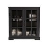 Grungis Freestanding Bathroom Vanity with Ceramic Sink,Bathroom Vanity Cabinet with Tempered Blurred Glass and Matte Black Handles - 4 of 4