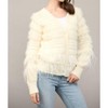 Women's Feather Trim Wool Blend Cardigan - Fate - 2 of 3