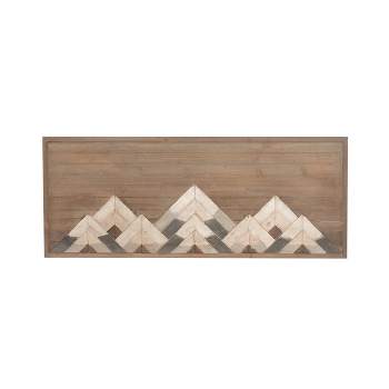 Wood Geometric Mountain Wall Decor Brown - Olivia & May