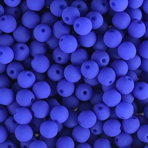 John Bead 90pcs Czech Glass 6mm White Alabaster Velvet Blue Color Round Bead Strands - 1 of 4