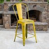 Flash Furniture Commercial Grade 24" High Distressed Metal Indoor-Outdoor Counter Height Stool with Back - 2 of 4