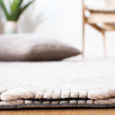 Elegant Marbella Handwoven Black Wool 8x10 Feet Area Rug