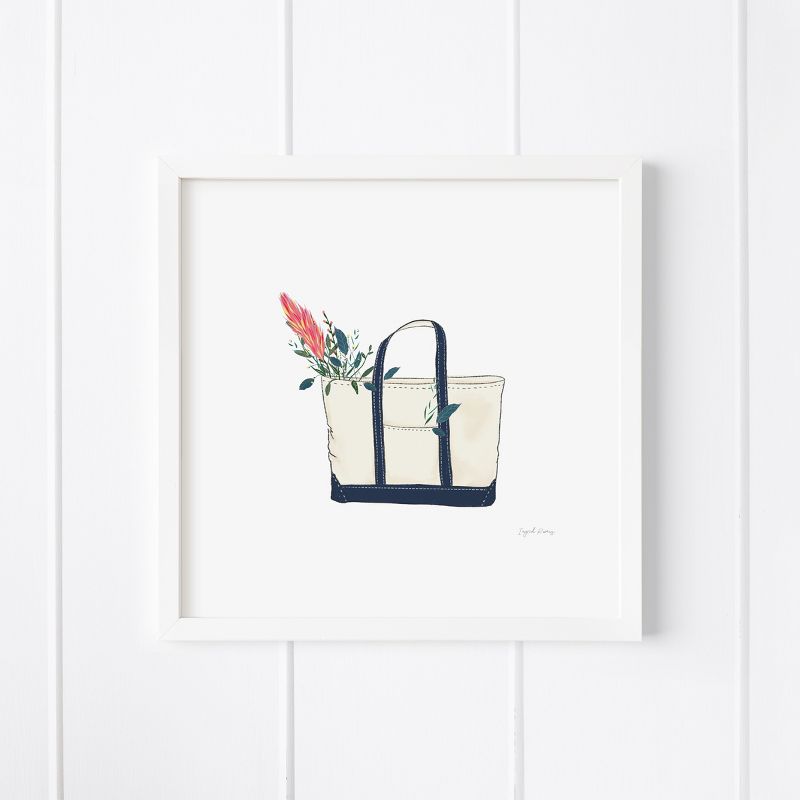 Tote Bag With Flowers Framed Museum Quality 12" x 12" Art Print by Ramus & Co, 1 of 5