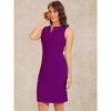 INSPIRE CHIC Women's V Neck Office Sleeveless Bodycon Midi Pencil Dress - 2 of 4