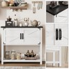 Farmhouse Entryway Table with 2-Door, Console Table with Storage Shelf, Sofa Tables Buffet Sideboard - 3 of 4