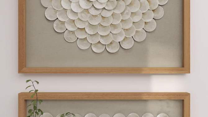Shell Geometric Handmade Overlapping Shells Shadow Box with Canvas Backing Set of 2 Cream - Olivia &#38; May, 2 of 10, play video
