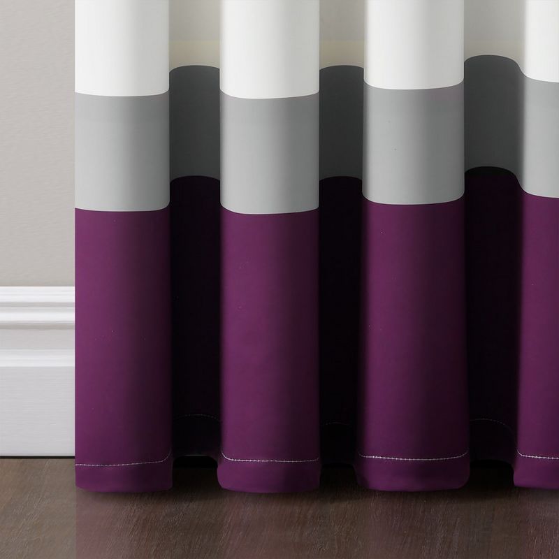 Alexander Color Block Light Filtering Window Curtain Panels Purple/Gray 52X84 Set, 4 of 6
