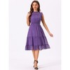 Allegra K Women's Sleeveless Smocked Waist Gilding Metallic Stars Chiffon Party Dress - 4 of 4