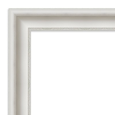 Large White Polystyrene Framed Rectangular Vanity Mirror