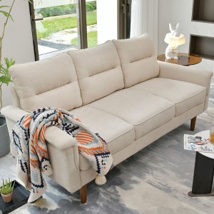 XIZZI 3 Seater Sofa Couch with Deep Seats, Modern Upholstered Sofa with Armrests, Comfy Couches for Living Room, Bedroom and Office - 1 of 4