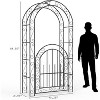 8 Ft Garden Arch Arbor Trellis, Metal Outdoor Steel Arbor with Stakes for Lawn, Party, Wide Sturdy Durable Garden Arch for Climbing Plants - 3 of 4