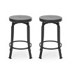 2pcs Modern Industrial Swivel Function Counterstools with Faux Wood for Kitchen Counters-Christopher Knight Home - 2 of 4