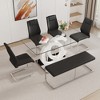 NicBex Dining Table Set for 6 Rectangular Transprant Tempered Glass Dining Table with 4 PU Chairs and 1 Bench for Kitchen - 2 of 4