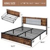 LOVMOR Full Queen King Size Platform Bed Frame with LED Lights, Charging Station, No Box Spring Needed, Easy Assemble - 2 of 4