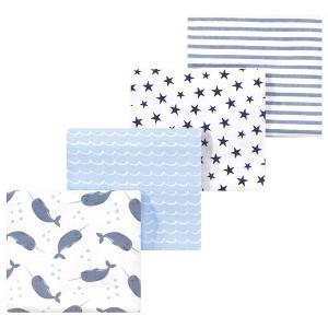 Luvable Friends Little Treasure Flannel Receiving Blankets 4pk - 1 of 1