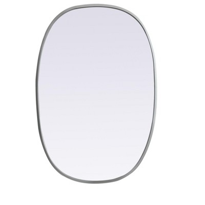 Elegant Lighting Metal Frame Oval Mirror 20x30 Inch in Silver