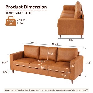 1 Wooden Frame 1 Three-Seat Sofa Sofa-10 - Three-Seat Sofa, Living Room Sofa, Modern Sofa - 1 of 4