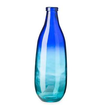 VivaTerra Blue Ombre Elongated Vase, Short - Blue