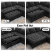 Vipbear 7 Seat L-Shaped Modular Sectional Sleeper Sofa Bed with Ottoman/Pull Out Bed/Reclining Backrest/USB Ports/Table/LED Light,Tool-Free Assembly - 4 of 4