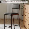 Bar Chairs Set Upholstered PU Dining Chairs Curved Backrest, Modern Dining Room Chairs Kitchen Chairs with 26IN Metal Legs and Sturdy H-Frame - 3 of 4