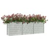 vidaXL Garden Raised Bed Silver Galvanized Steel - 94.5" x 15.7" x 30.3" - 3 of 4
