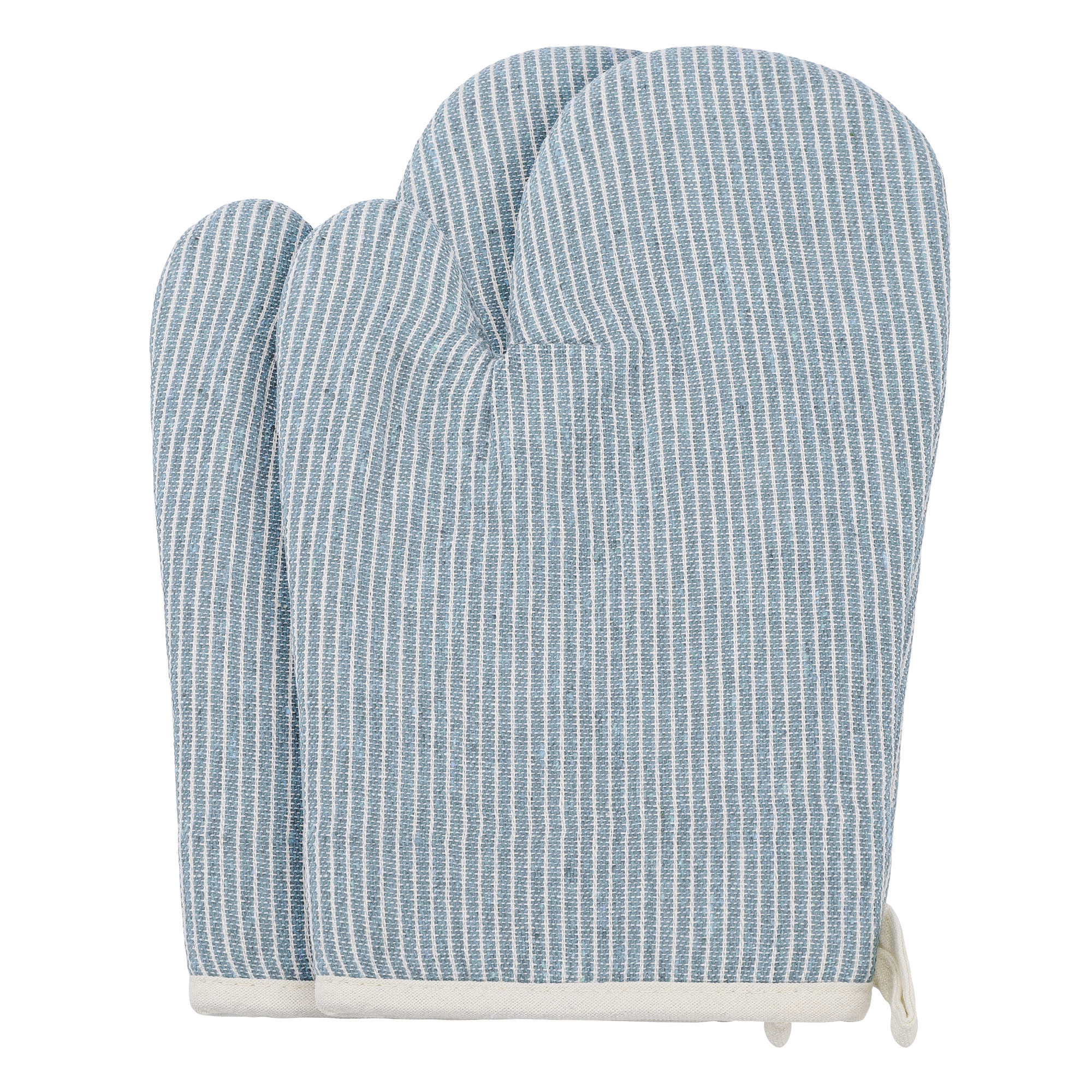 REGALWOVEN Soft Heat Resistant Cotton Lined Oven Mitts for Baking Cooking and Secure Gripping Kitchen Use Set of 2 Light Blue