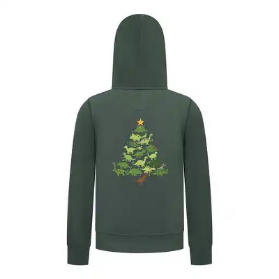 Everyday Kids Christmas Collection Dinosaur Tree Boys Zip Up Hoodie – Holiday Sweatshirt
