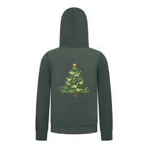 Everyday Kids Christmas Collection Dinosaur Tree Boys Zip Up Hoodie – Holiday Sweatshirt - 1 of 4