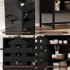 INFURNIC Decorative Storage Cabinets 44-Inch Buffet Cabinet with Black Woven Arched Doors and Adjustable Shelves, Black, 44.49"*13.39"*43.3" - 4 of 4