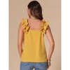 INSPIRE CHIC Women's Square Neck Sleeveless Ruffle Trim Blouse - 3 of 4