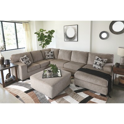 Platinum Gray Chenille Oversized Ottoman
