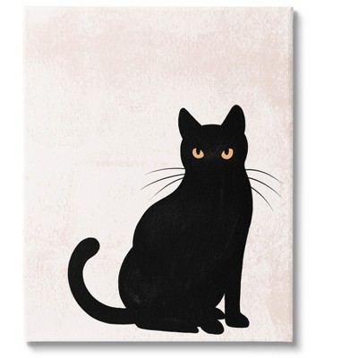 Stupell Industries Halloween Black Cat Silhouette Canvas Wall Art, 16 X ...