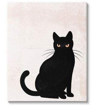 Stupell Industries Halloween Black Cat Silhouette Canvas Wall Art