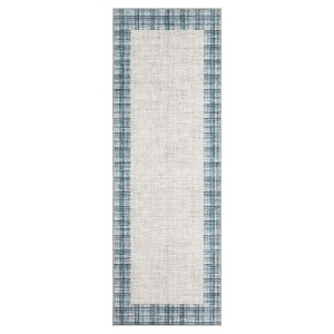 Washable Modern Geometric Bordered Living Room Rugs Soft Low Pile Foldable Carpet for Home Office - 1 of 4