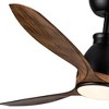 YUHAO 56 in. Indoor Modern Contemporary Matte Black ABS Blades 6-speed Ceiling Fan with Light and Remote Control - 3 of 4