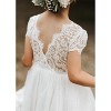 2Bunnies Paisley Lace Tulle Short Sleeve Flower Girl Dress - 2 of 4