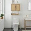 Coucheta Over The Toilet Storage Cabinet, Bathroom Above Toilet Storage Wood Cabinet with Rattan Door and Adjustable Shelves, Large Capacity - 3 of 4