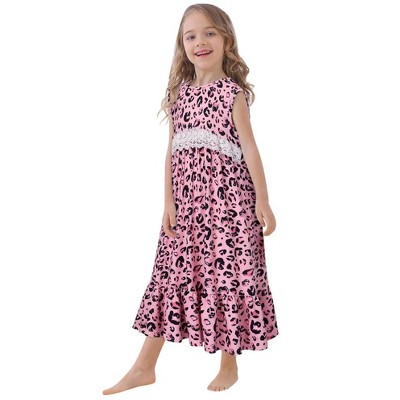 Girls Nightgown Dress Princess Lace Sleeveless Pajamas Cute Nightwear Size 10-12 Years Youth Teen Girls