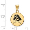 Black Bow Jewelry 14k Yellow Gold Plated Sterling Silver East Carolina Pirates NCAA Medium Pendant - 2 of 3