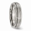 Black Bow Jewelry Titanium, 6mm Grooved Edge Unisex Comfort Fit Band - 4 of 4