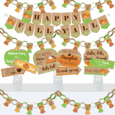 Big Dot of Happiness Pumpkin Patch - Banner and Photo Booth Decorations - Fall, Halloween or Thanksgiving Party Supplies Kit - Doterrific Bundle